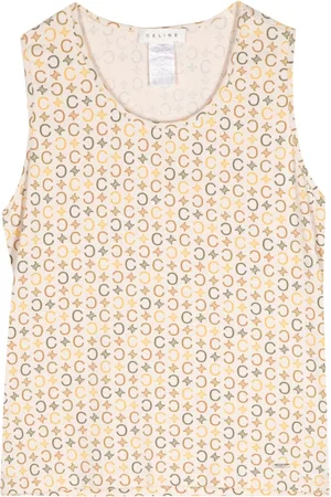 Céline 1990-2000s Macadam stretch-cotton tank top