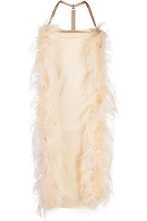 Sportmax Ussita feather-trim midi dress