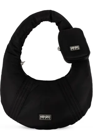 Kenzo Logo-appliqué ribbed-detail shoulder bag