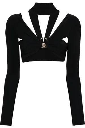 Roberto Cavalli Long-sleeve cropped top