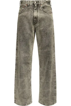 Maison Margiela Crinkled-finish wide-leg jeans