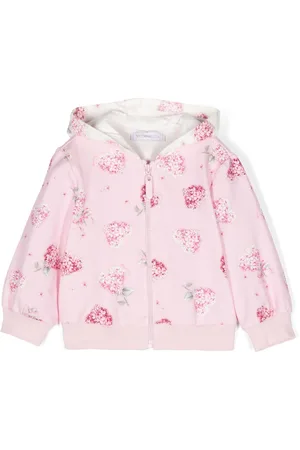 MONNALISA Floral-print zip-up hoodie