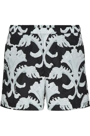 VALENTINO GARAVANI Abstract-print elasticated-waist swim shorts