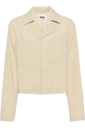 Izzue Notched-lapel concealed-fastening shirt