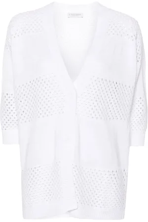 LE TRICOT PERUGIA Open-knit linen-blend cardigan