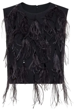 Brunello Cucinelli Feather-detailing sleeveless top