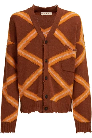 Marni Geometric-pattern virgin wool cardigan