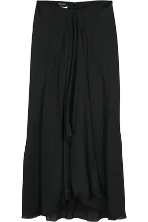 Giorgio Armani 2000s draped-panel silk maxi skirt