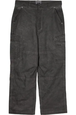 Izzue Faded-effect straight-leg cargo trousers
