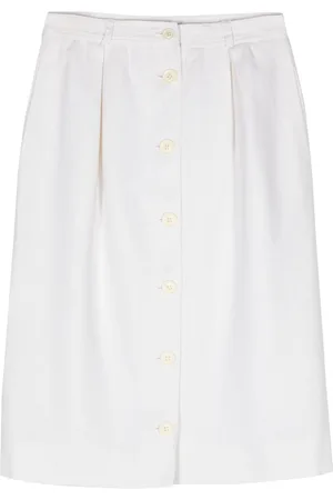 VALENTINO GARAVANI 1970s button-up linen skirt