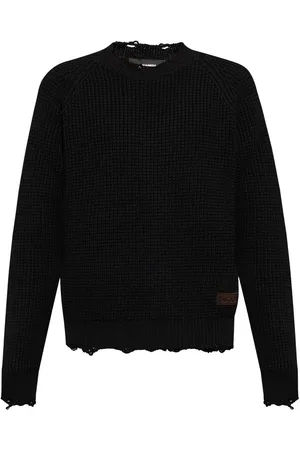 Dsquared2 Logo-patch waffle-knit jumper