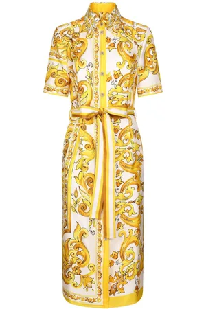Dolce & Gabbana Majolica-print silk midi dress