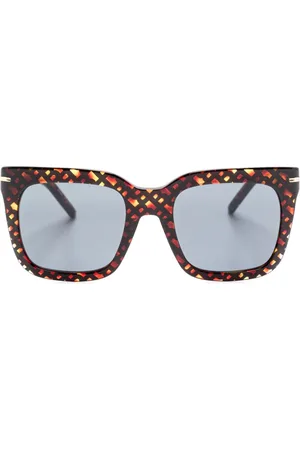 HUGO BOSS Monogram-pattern square-frame sunglasses
