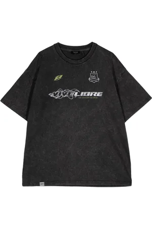 FIVE CM Slogan-print cotton T-shirt