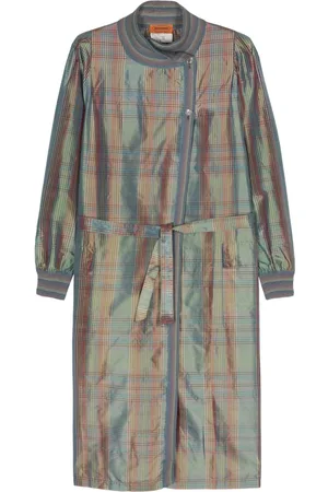 Missoni 1970s plaid-check silk coat