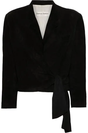 Giorgio Armani 1980s suede wrap jacket