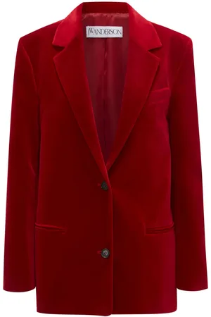 J.W.Anderson Floral-appliqué velour blazer