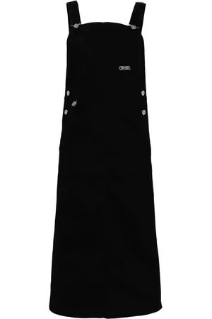 Chocoolate Logo-embroidered cotton dungaree dress