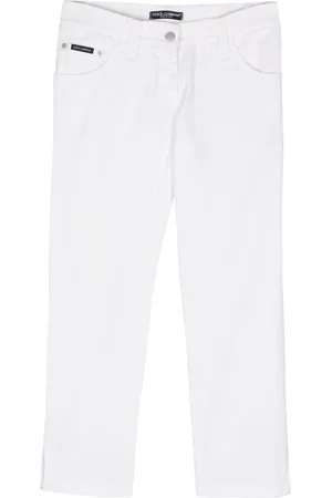Dolce & Gabbana 2000s crystal-logo cropped jeans