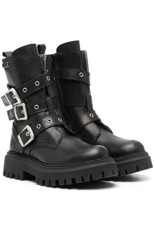 MONNALISA Buckle-detail leather boots