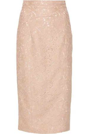 Nº21 Lace pencil midi skirt