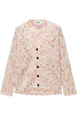 Msgm Distressed cable-knit cardigan