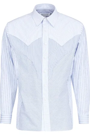 Maison Margiela Panelled striped cotton shirt