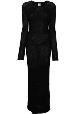 Totême Long-sleeve crochet maxi dress