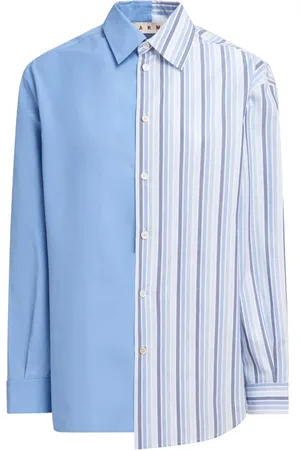 Marni Panelled half-and-half cotton shirt
