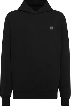 Philipp Plein Logo-appliqué cotton hoodie