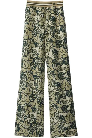 Burberry Graphic-print silk trousers