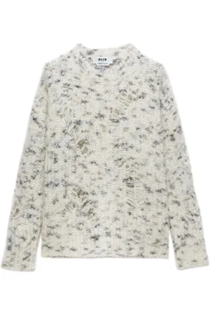 Msgm Distressed marble-knit jumper