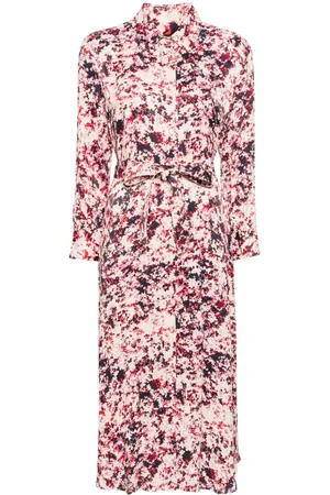 HUGO BOSS Floral-print satin shirt dress