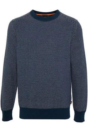 HUGO BOSS Textured-finish long-sleeve jumper