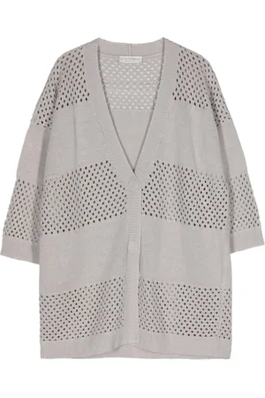 LE TRICOT PERUGIA Open-knit linen-blend cardigan