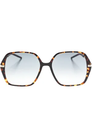 HUGO BOSS Tortoiseshell square-frame sunglasses
