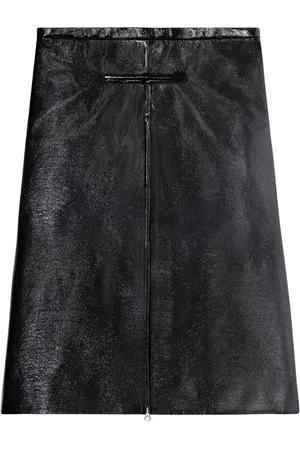 Courrèges Zip-detail coated midi skirt