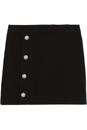 Balmain Logo-embossed knitted miniskirt