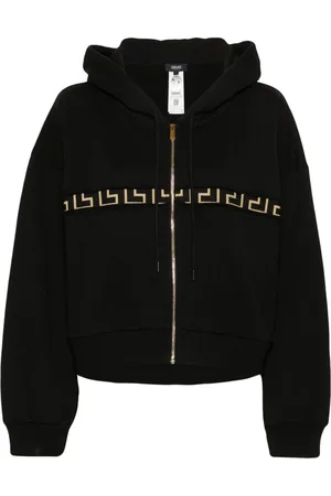 VERSACE Greca-detailing zip-up hoodie