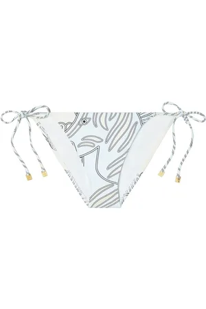 Tory Burch String-print bikini-bottoms
