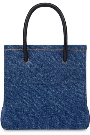 Moschino Logo-embossed denim mini bag