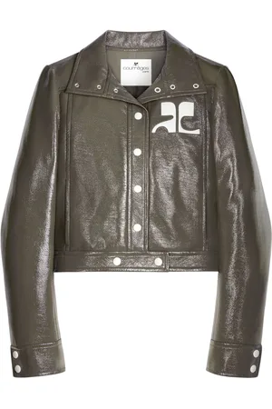 Courrèges Reedition Vinyl appliqué-logo jacket