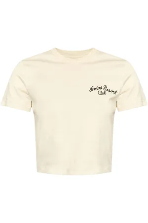 AMIRI Embroidered logo cotton crop top