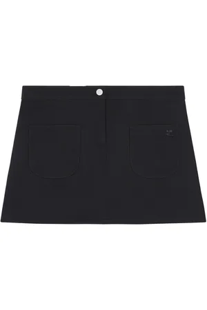 Courrèges Logo-appliqué twill mini skirt