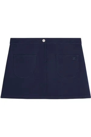 Courrèges Logo-appliqué twill mini skirt