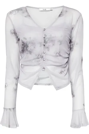 B+AB Floral-print tulle cardigan
