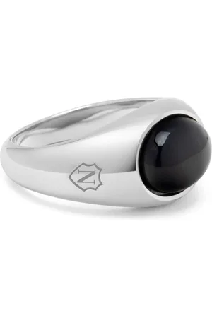 Nialaya Onyx engraved signet ring