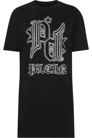 Philipp Plein Crystal-logo T-shirt dress