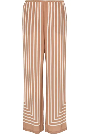 Totême Geometric-print silk palazzo pants