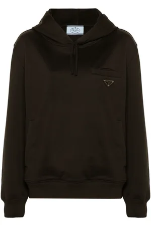 Prada Triangle-logo cotton hoodie